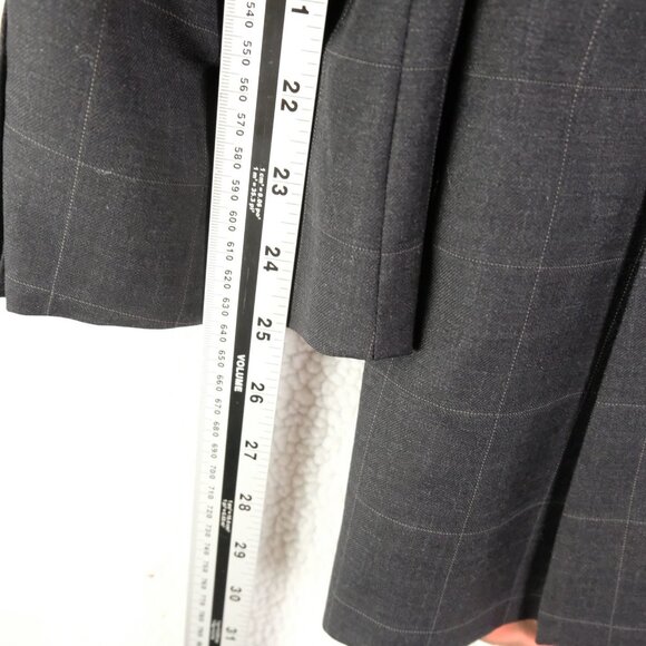 Samuelsohn Blazer Mens 44 Tall Long Gray Plaid Wool Super 100s Sport Coat Jacket - Picture 11 of 16